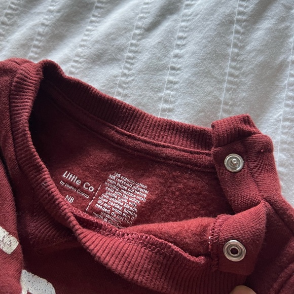 Little Co. Baby Merry Sweatshirt Burgundy Red - Picture 5 of 6